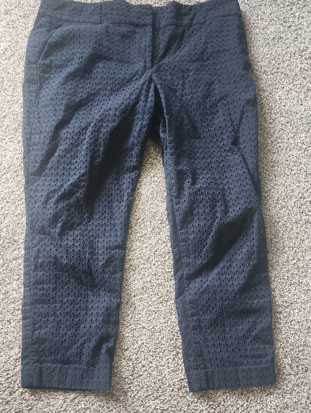 Loft women's black  Eyelet Textured Pants
